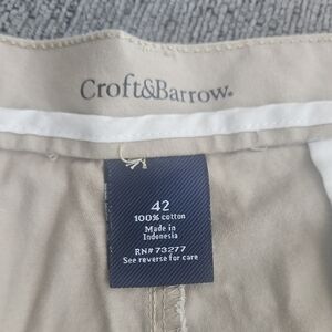 Croft & Barrow Comfy Khaki Preppy Classic Beige Outdoor Pockets Cargo Shorts 42